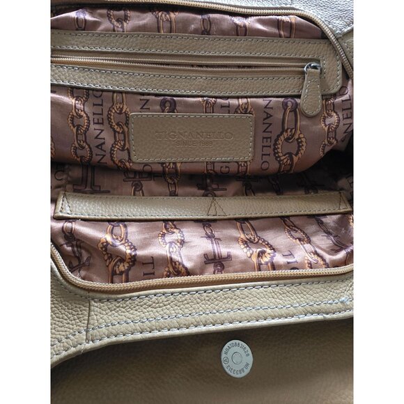 Tignanello Two-Tone Pebble Leather Tote Bag With Dual Shoulder Straps - Picture 9 of 13